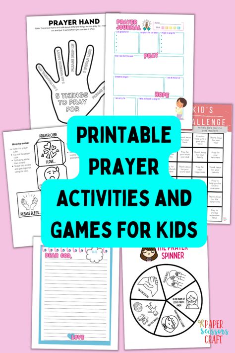 Prayer Activities For Kids, Sunday School Prayer, Bible Preschool, Kids Church Games, Kids Prayer Journal, Prayer Activities, Sunday School Printables, Religion Activities, Kids Church Activities