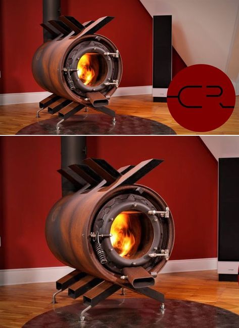 German craftsman and YouTuber André Göbel has masterfully crafted an elegant and functional air vent stove from wheel rims. He has shared the process of the build on his YouTube channel but without any commentary or subtitles, which hasn’t affected the video viewership. It has received more than 2 million views since it went online. Rocket Stove Water Heater, Backyard Bbq Pit, Car Rims, Outdoor Fireplace Designs, Wood Stove Fireplace, Wood Heater, Stainless Steel Rod, Rocket Stoves, Rims For Cars