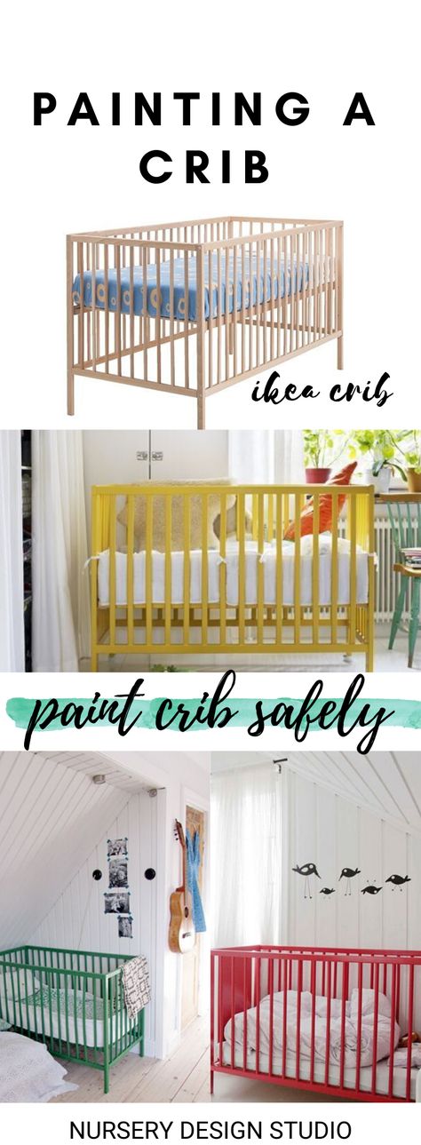 Add a heading Nursery Crib In Middle Of Room, Ikea Crib Makeover, Diy Crib Makeover, Painting Crib Diy, Painted Crib Ideas, Crib Painting Ideas, Sniglar Crib Nursery, Painted Cribs, Painting Crib