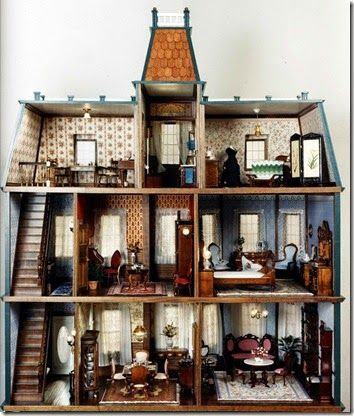 Victorian Dollhouse Furniture, Doll House Plans, Doll House Crafts, Victorian Dollhouse, Dolls House Interiors, Victorian Dolls, Modern Dollhouse, Miniature Houses, Miniature House