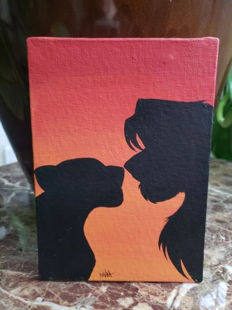 Lion Canvas Painting Ideas - Art of Lions #lionpainting #lionposter #lionart #li... #disneycharacters Lion Canvas Painting Ideas - Art of Lions #lionpainting #lionposter #lionart #lioncanvas Simba and Nala The Lion King Disney Couples Sunset Acrylic Pa... #art #Canvas #Ideas #Lion #lionart #lionpainting #lionposter #Lions #painting Simba Und Nala, Disney Canvas Paintings, Lion Canvas Painting, Organizator Grafic, Disney Canvas Art, Disney Canvas, Disney Paintings, Hur Man Målar, Lion Painting