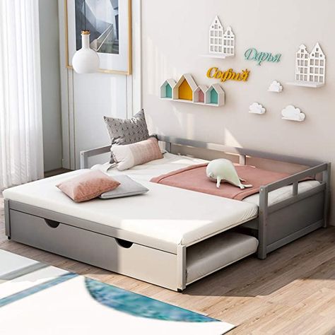 Wooden Daybed With Trundle, Wooden Daybed, Twin Daybed With Trundle, Sofa Bed Bedroom, Sofa Bed Frame, Twin Trundle, Twin Size Bed Frame, Wooden Platform Bed, Wood Daybed