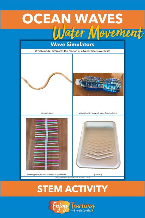 Use these activities to teach third, fourth, and fifth grade kids about ocean waves. They'll watch videos, study diagrams, and participate in a STEM activity. Waves Stem Activity, Ocean Theme Stem Activities, Stem Ocean Activities Elementary, Ocean Stem Activities, Waves Experiment, Study Diagrams, Water Activities For Kids, Effective Teaching Strategies, Fourth Grade Science