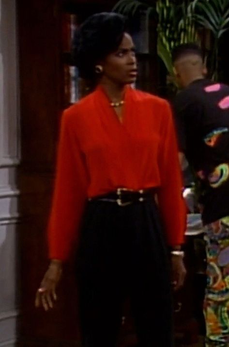 Aunt Viv Fresh Prince Style, Aunt Viv Style, Vivian Banks Outfits, Wealth Vibration, Janet Hubert, Hilary Banks, Aunt Viv, 90s Aesthetic Fashion, Bougie Outfits