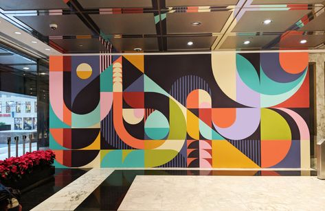 Gallery of A Pop of Color on Public Spaces - 4 Office Mural, Dynamic Painting, School Murals, Murals Street Art, Mural Design, Environmental Graphics, Public Spaces, Mural Wall Art, Mural Painting