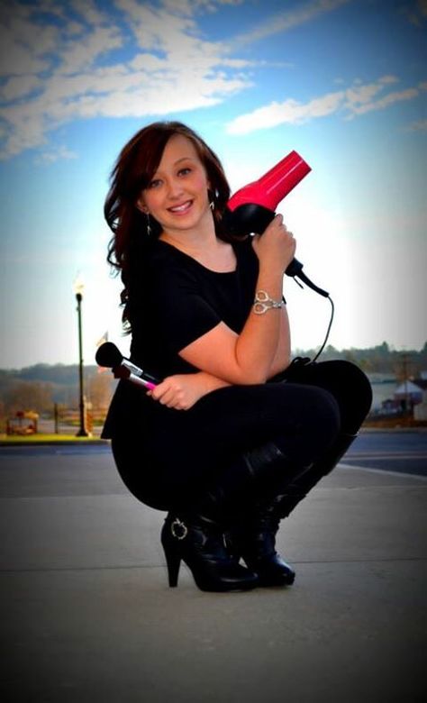 Cosmetology senior picture Cosmetology Graduation Photoshoot, Acceptance Photography, Cosmetology Pictures, Cosmetology Photoshoot, Cosmetology School Graduation, Cosmetology School Outfits, Hair Graduation, Beauty School Graduation, Future Cosmetologist