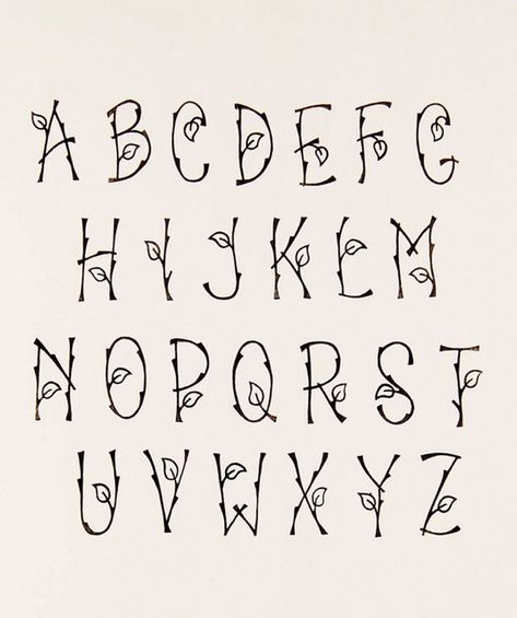 Garden Font Fancy Writing Alphabet, Cute Fonts Alphabet, Lettering Styles Alphabet, Fancy Writing, Unique Typography, Typography Designs, Handlettering Quotes, Embroidery Alphabet, Hand Lettering Fonts