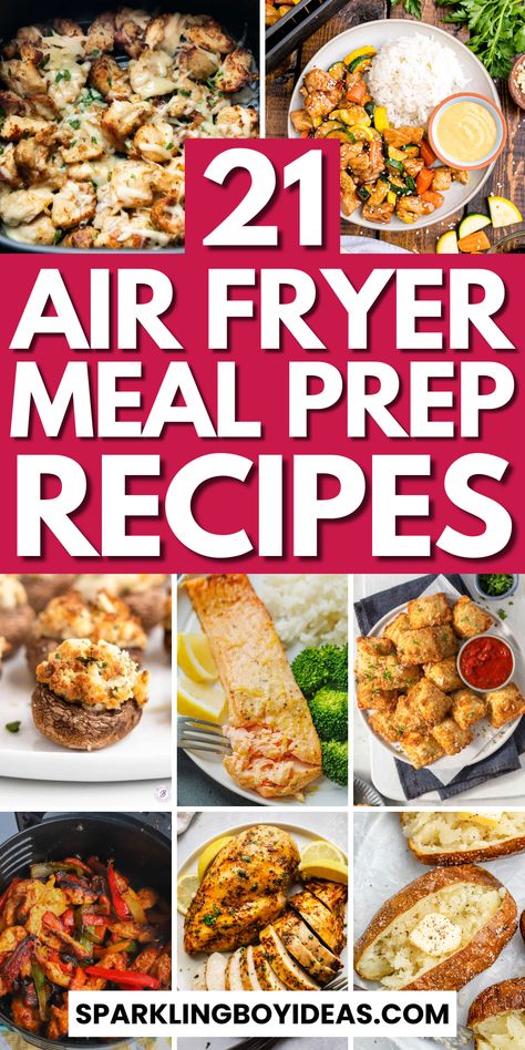 Explore the world of air fryer meals with our list of easy air fryer recipes! Whether you're looking for quick air fryer dinner ideas or a healthy air fryer lunch, we've got you covered. Dive into a variety of dishes including low-carb air fryer recipes, vegetarian air fryer meal prep, and even gluten-free recipes. Perfect for busy weeknights, our air fryer chicken recipes and air fryer seafood recipes are both delicious and simple to prepare. Don't forget our air fryer snacks and desserts. Healthy Air Fryer Lunch, Air Fryer Meals For Family, Quick Air Fryer Dinner, Air Fryer Recipes For Dinner, Low Calorie Air Fryer Recipes, Air Fryer Meal Prep, Easy Air Fryer Meals, Air Fryer Meals, Healthy Air Fryer