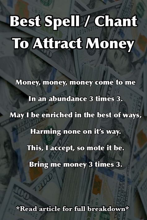 Manifesting Money Money Spell Chant, Abundance Spells, Witchy Spells, Money Candle Spell, Manifesting Money Affirmations, Money Spells Magic, Money Mantra, Powerful Money Spells, Money Attraction