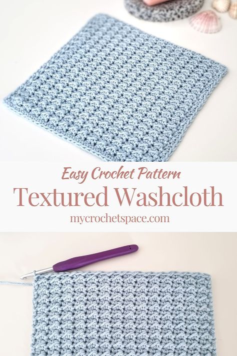 Make your own cotton washcloths using 100% cotton yarn! They are fun to crochet and very quick to work up! Making washcloths are a great way to practise a new crochet stitch. This is an easy crochet pattern that creates a beautiful texture. Cotton Yarn Free Crochet Patterns, Crocheting Dishcloths Easy, Easy Crochet Cotton Patterns, Crochet Pattern Cotton Yarn, Crochet Dish Cloths Free Patterns Easy, Crochet Cotton Dish Cloths Free Pattern, Crocheted Washcloth Pattern Free, Dishclothes Crochet Free Pattern, Free Crochet Patterns Washcloths