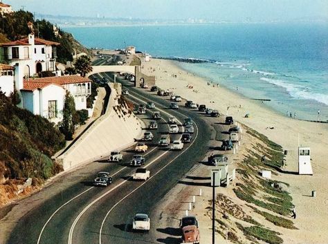 Coast Highway,Castellammare,California. Vintage California Photography, Ventura Highway, Malibu California, Pacific Coast Highway, Pacific Palisades, Vintage California, Redondo Beach, California Photography, City Of Angels