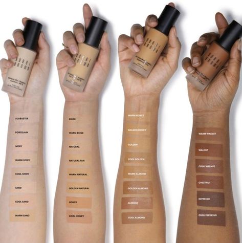 Bobbi Brown foundation shades Foundation Shades Chart, Brown Foundation, Bobby Brown Makeup, Best Bobbi Brown Products, Bobbi Brown Stick Foundation, Foundation Shade Match, Bobby Brown Foundation, Bobbi Brown Concealer, Bobbi Brown Foundation