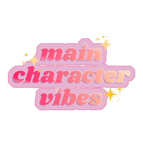 main character vibes sticker for planners, journals, and scrapbooking Cute Journaling, Main Character Vibes, Character Vibes, Journaling Planner, Bullet Journal Planner, Female Protagonist, Planner Scrapbook, Go Getter, Purple Background