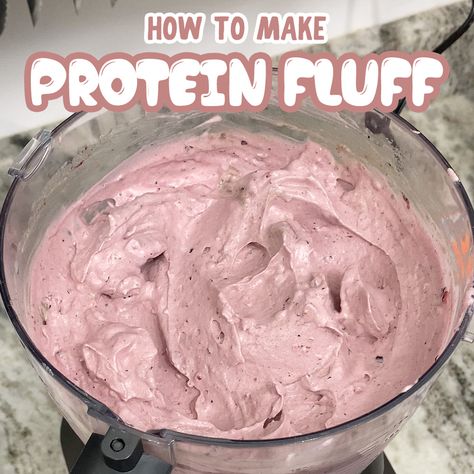 Protein Cinnamon Rolls, Protein Sweets, Protein Fluff, Ninja Food Processor, Frozen Recipes, Protein Goals, Strawberry Fluff, Cool Whip Desserts, Clean Desserts