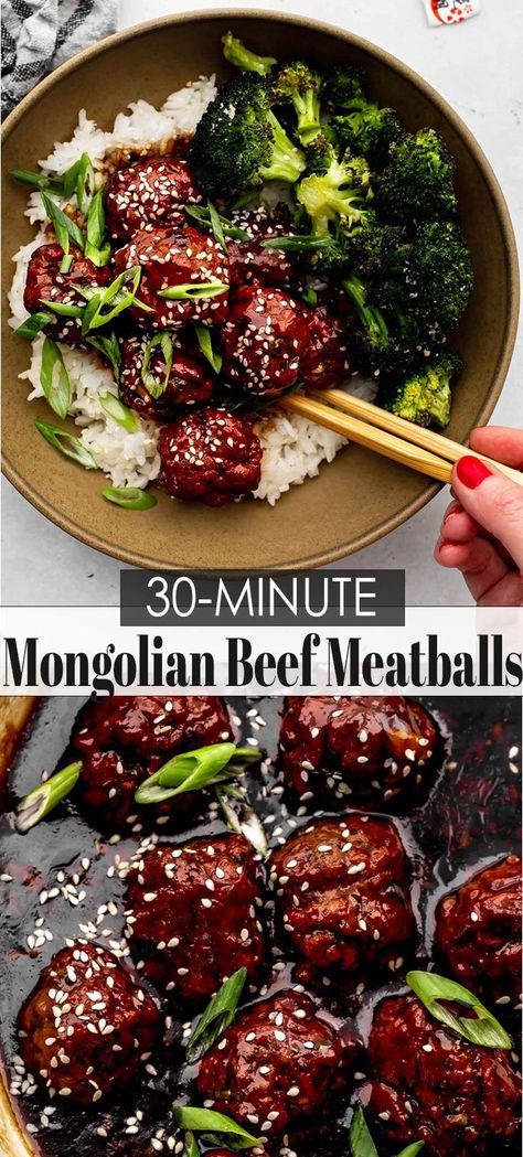 Mongolian Beef Meatballs, Meatballs And Broccoli, Mongolian Meatballs, Chicken Recipes Juicy, Veg Noodles Recipe, Veg Crispy, Sweet Meatballs, Chinese Side Dishes, Dinner Party Dishes