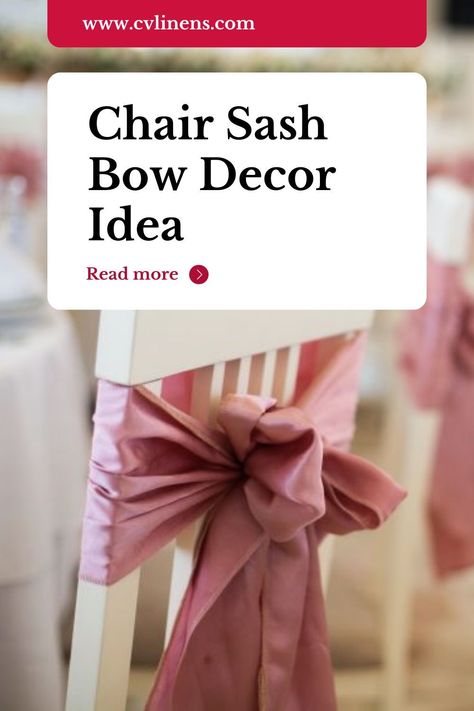 Chair decor made easy and elegant! Learn the art of our Easy Double Wrap Chair Sash Bow Decor Idea in our latest blog. Elevate your event with this chic and versatile DIY solution that adds a touch of glamour to your seating. event decor event decorating ideas party aesthetic party decorations party ideas party decor Chair Sash Ideas Wedding Diy, Chair Sash Ideas Wedding, Diy Folding Chair Covers, Chair Sash Ideas, Diy Chair Sashes, Event Decorating Ideas, Decorating Ideas Party, Recruitment Decorations, Sash Ideas