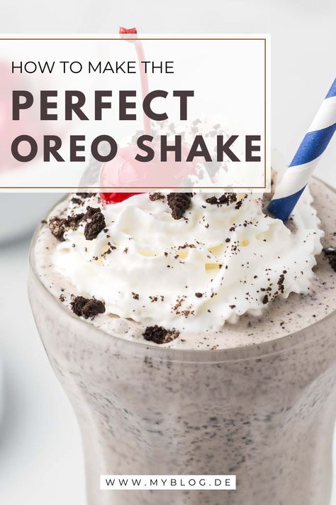 These Oreo Milkshakes are so easy to make and are a great way to make memories and traditions with the family! Get the full recipe now on the blog! Diy Oreo Milkshake, How To Make An Oreo Milkshake, Milkshakes At Home, Oreo Milkshake Recipe Easy, How To Make Milkshakes At Home, Homemade Milkshake Recipe Easy, Thick Oreo Milkshake Recipe, Simple Milkshake Recipe, Ninja Creami Milkshake Recipe