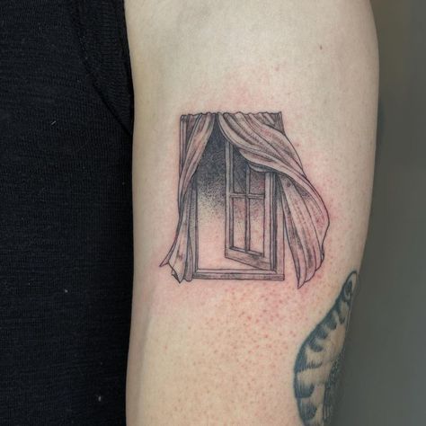 Tlou Window Tattoo, The Last Of Us Window Tattoo, Vintage Window Tattoo, Ghost In Window Tattoo, Fantasy Window Tattoo, Window Sill Tattoo, Window Frame Tattoo, Open Window Tattoo, Tattoo In Frame