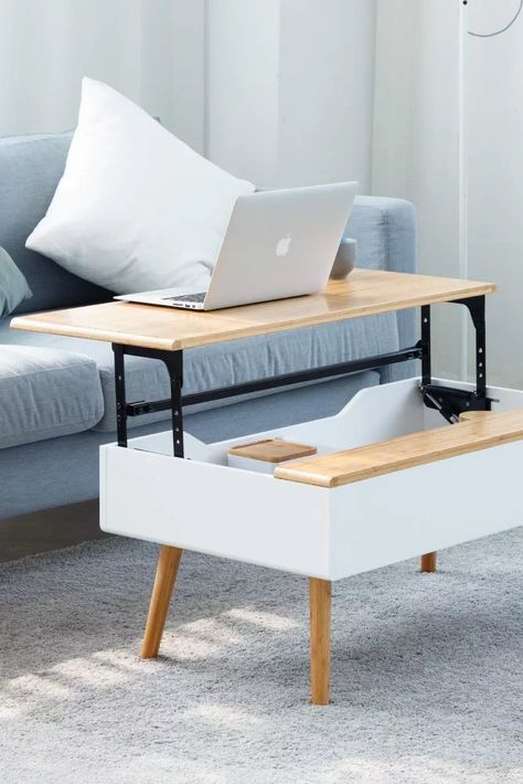 32 Space-Saving Furniture Pieces So Smart, You’ll Wonder Why You Don’t Already Own Them Coffee Table Hidden Storage, Spavace Sobe, Coffee Table With Hidden Storage, Convertible Furniture, Interior Vintage, Lift Top Coffee Table, Table Cafe, Smart Furniture, Multifunctional Furniture