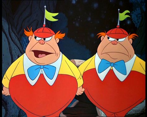 GAH TWINS. | Disney's "Alice In Wonderland" Scarred You For Life Tweedle Dee Tweedle Dum, Alice In Wonderland Cartoon, Tweedle Dum, Alice In Wonderland 1951, Tweedle Dee, Alice In Wonderland Costume, Wonderland Costumes, Alice In Wonderland Party, Art Disney