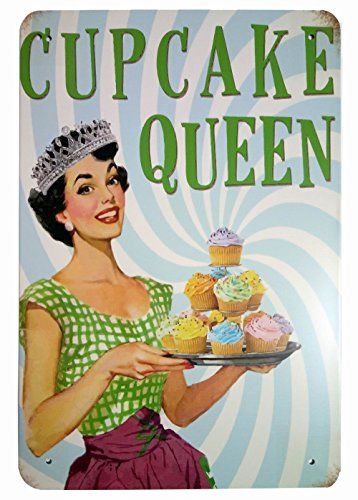 Iklan Vintage, Poster Grafico, Cupcake Queen, Vintage Cupcake, Vintage Housewife, Metal Wall Sign, Retro Humor, Vintage Advertisement, Advertising Signs