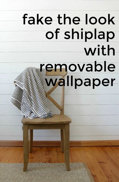 Stick On Shiplap Wall, Shiplap Wall Paper, Fun Walls, Faux Shiplap Wall, Shiplap Wallpaper, Peel And Stick Shiplap, Wall Renovation, Tuscan Living Rooms, Inexpensive Flooring