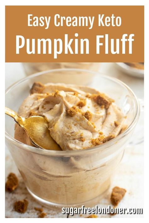 This low carb keto pumpkin mousse is dreamy-creamy and incredibly easy to make. It tastes just like a pumpkin cheesecake that's served in a bowl. Only 5 minutes prep! #ketopumpkinmousse #pumpkinmousse #ketomousse #lowcarbpumpkinmousse #lowcarbmousse #ketopumpkin Keto Pumpkin Fluff, Keto Pumpkin Mousse, Pumpkin Fluff, Pumpkin Mousse, Fluff Recipe, Postre Keto, Keto Pumpkin, Low Carb Low Sugar, Keto Dessert Easy