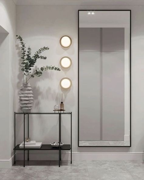 White Room, Large Mirror, Modern Bathroom, The Wall, Entryway, Mirror, Wall, White, Home Decor