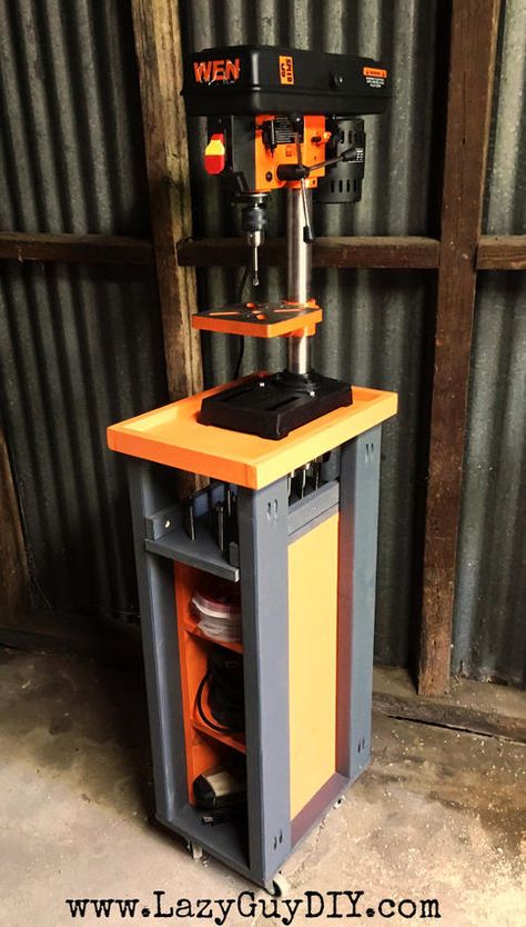 Diy Projects Garage, Drill Press Stand, Tool Stands, Diy Furniture Building, Drill Press Table, Diy Rangement, Tool Stand, Woodworking Shop Projects, Tool Storage Diy