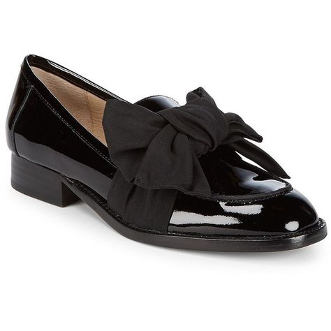 Botkier New York Women's Violet Patent Leather Bow Loafers ($138) ❤ liked on Polyvore featuring shoes, loafers, black, black loafers, slip on shoes, black block heel shoes, patent leather loafers and black bow shoes Dressy Flats Shoes, Black Block Heel Shoes, Black Patent Leather Loafers, Black Slip On Shoes, Loafer Shoes Women, Patent Leather Loafers, Stiletto Shoes, Loafers Style, Bow Shoes