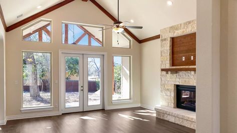 Photos of Vaulted Ceilings | Texas Custom Homes from Tilson Homes Vaulted Vs Cathedral Ceiling, Windows In Vaulted Ceiling, Vaulted Foyer, Vaulted Porch, Ranch Home With Vaulted Ceiling, Vaulted Ceiling Windows, Small House Vaulted Ceiling, Vaulted Ceilings Living Room, Vaulted Ceiling Square Windows