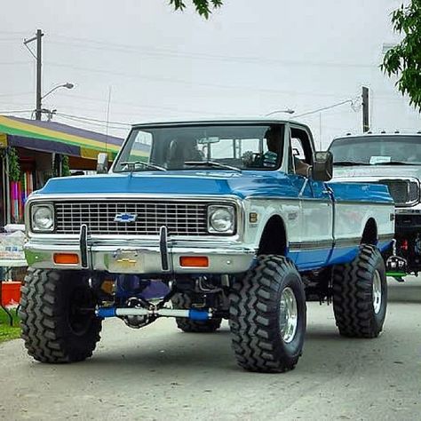 72 chevy c10                                                                                                                                                     More Rat Rod Truck, Rat Rod Trucks, Chevy 4x4, 72 Chevy Truck, Chevrolet Truck, Lifted Chevy Trucks, Lifted Chevy, Truck Yeah, Jacked Up Trucks