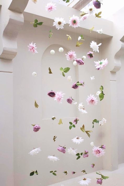 Hanging Flower Garland, Custom Hanging Flowers Kit, DIY Ceiling Flower Set, Floating Flower Wall Hanging Backdrop for Wedding/ Birthday Floating Flower Wall, Hanging Flower Garland, Paper Flower Backdrop Diy, Hanging Backdrop, Floating Flower, Flower Garland Wedding, Flower Wall Hanging, Flower Curtain, Diy Ceiling