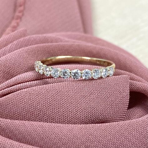 0.50Ct Lab Grown Round Diamond Wedding Band, Lab Created Diamond Wedding Ring, Diamond Anniversary Stacking Ring White Yellow Rose 14k Gold Angelina Core, Round Diamond Wedding Band, Round Diamonds Wedding Band, Wedding Ring Diamond, Moissanite Diamond Rings, Diamond Anniversary, Signature Jewelry, Pave Setting, Diamond Wedding Band