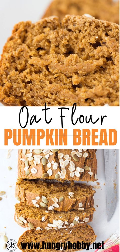 Oat Flour Cinnamon Bread, Recipes With Oat Flour, Oat Flour Biscuits, Oat Flour Pumpkin Bread, Oat Flour Bread, Oat Flour Recipes, Bread Pumpkin, Pumpkin Snack, Workout Smoothie Recipes