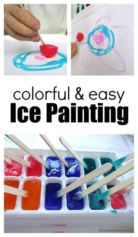 Ice Painting With Kids Is Such A Fun Experience And So Easy To Set Up Pond Sensory, Painting For Toddlers, Ice Crafts, Art For Toddlers, Crafting Kits, Ice Painting, Crafting Table, Sensory Bag, Arts And Crafts For Teens