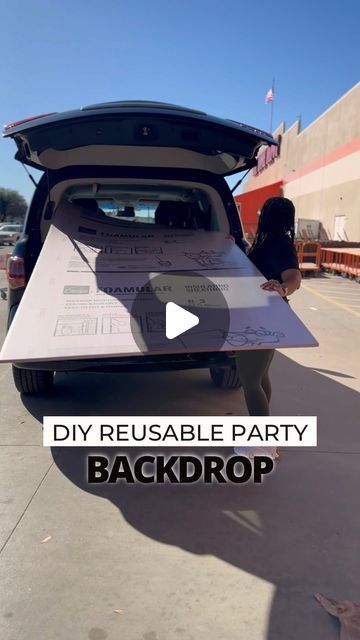 Jasmine Camble | Houston Mom Blogger on Instagram: "You know how much I LOVE sharing party decoration ideas with you guys. Check out this reusable 𝐃𝐈𝐘 𝐏𝐚𝐫𝐭𝐲 𝐁𝐚𝐜𝐤𝐝𝐫𝐨𝐩 I made for Brooke’s Rodeo Glam party. I’m loving how you can easily change the paper design or decorations on it to customize with any party theme. I will definitely be getting my money’s worth + more out of this $19 board y’all. ⁣ ⁣ Would you give this DIY a try? Comment “𝐩𝐚𝐫𝐭𝐲” and I’ll send you the links to the supplies I used in this video. 🎉⁣ .⁣ .⁣ .⁣ .⁣ #diypartybackdrops #partydecorinspo #diydecorations #partydecorationideas #diypartydecor #partyinspiration #backdrops" Stand For Backdrop Diy, Reusable Backdrop Ideas, Background For Party Backdrop Ideas, Cardboard Photo Backdrop, Cricut Backdrop Ideas, Rodeo Backdrop Ideas, Easy Photo Booth Backdrop, Diy Rodeo Decor, Diy Drape Backdrop