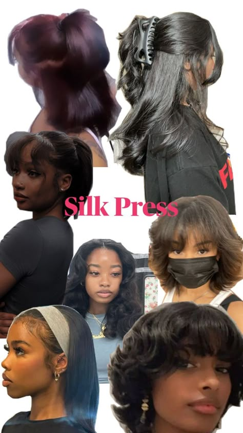 First randomised pick of silk presses Wrap Silk Press Hair, Slik Press Hairstyles Short Hair, Old Silk Press Hairstyles, Slik Press For Black Women Hairstyles, Middle Part Silk Press Natural Hair, Slik Press Hairstyles, Silk Press 4c Hair, Hairstyles For Silk Pressed Hair, Silk Press With Body Curls