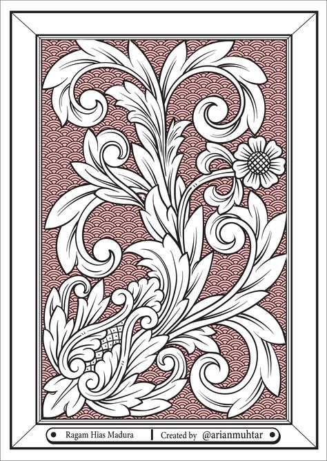 motif tradisi madura Ornamen Nusantara, Nusantara Art, Ukiran Design, Scrollwork Pattern, Ornament Drawing, Jute Crafts, Easy Doodles Drawings, Doodle Art Designs, Acanthus Leaf