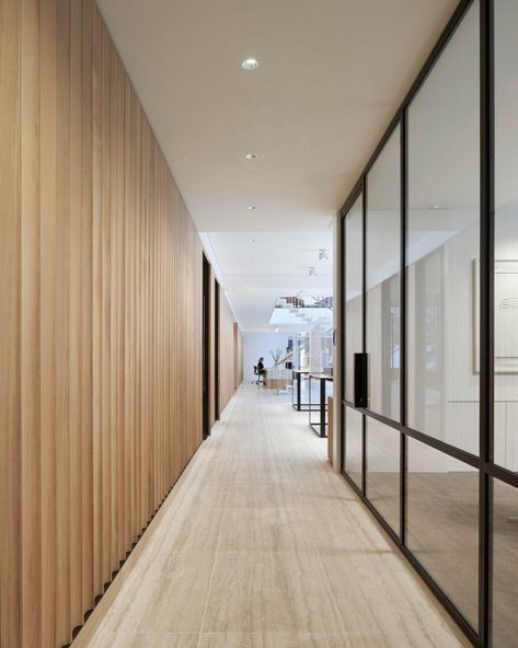 25 Savile Row | Piercy&Co | Archinect Office Corridor Design, Minimal Office Design, Industrial Style Office, Steel Frame Doors, Elegant Room, Office Corridor, Commercial Office Design, Internal Glass Doors, Corridor Design