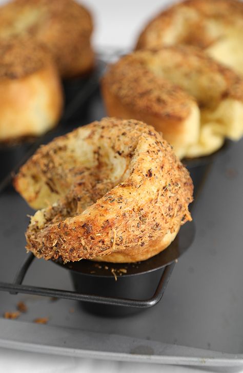 Parmesan Popovers, Popovers Recipes, Popover Recipe, Popover Pan, Yorkshire Pudding, Marinara Sauce, Bread Rolls, Marinara, Bread Recipes