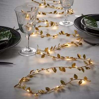 Battery Operated Garland, Battery String Lights, Indoor String Lights, Light Garland, Leaf Garland, Golden Leaves, Fairy String Lights, New Years Decorations, Led String Lights