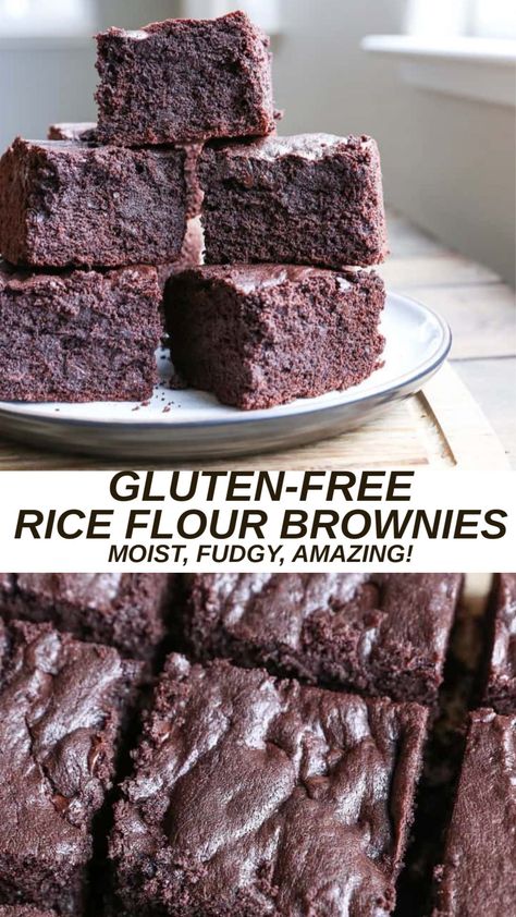 Rice Flour Brownies, Barley Recipes, Rice Flour Recipes, Free Pantry, Fudge Brownie Recipe, Gluten Free Bagels, Recipe Rice, Brown Rice Flour, Bake Goods