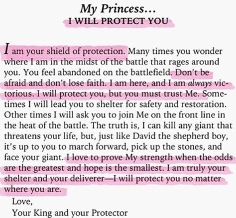 I will protect you... His princess His Princess, Gods Princess, I Will Protect You, Gods Promises, Daughter Of God, Spiritual Inspiration, Verse Quotes, Christian Life, Quotes About God