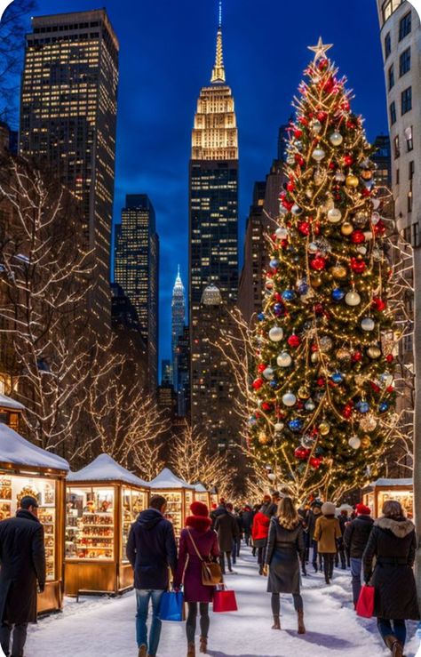 Christmas Wallpaper Nyc, New York Navidad, Nyc Christmas Aesthetic, Cosmic Christmas, New York Noel, Gano Excel, Outdoor Christmas Decoration Ideas, Outdoor Decoration Ideas, New York City Christmas