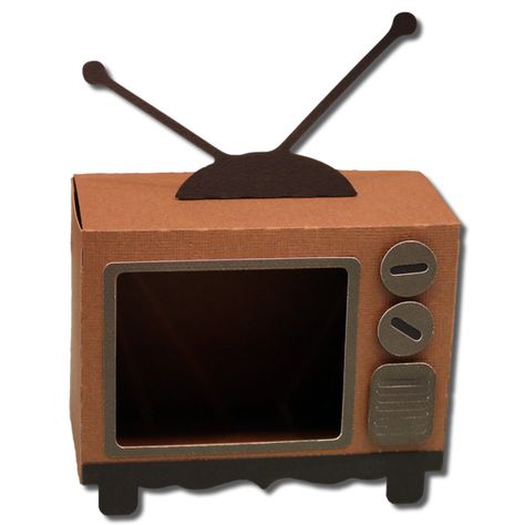 Tv Craft For Kids, Tv Cardboard, 3d Craft, Diy Tv, Cardboard Art, 3d Paper Crafts, Box Tv, Retro Tv, Silhouette Design Store