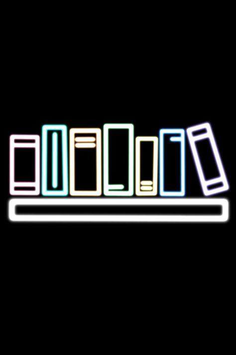 Bookcase Drawing, Colorful Books, Neon Icons, Dark Books, Books Bookshelf, Electronic Media, Photo Wall Collage, Highlight Icons, Aesthetic Photos