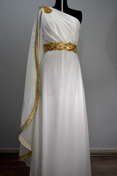 Roman Goddess Outfit, Greek Dress Women, Roman Princess Dress, Greek Costumes Goddess, Greek Goddess Outfit Ideas, Greek Style Clothing, Greek Mythology Costumes Goddesses, Ancient Greek Dress Goddesses, Gods And Goddesses Costume