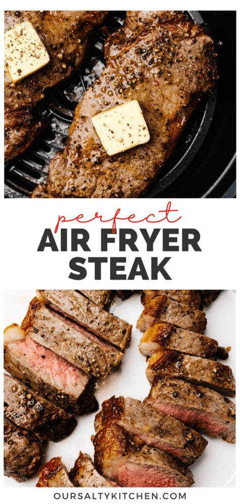 Natashas Kitchen Recipes Air Fryer, Air Fryer Steak Videos, Frozen Meat In Air Fryer, How To Cook Steak In The Airfryer, Steak Airfryer Recipe, Airfryer Meat Recipes, Ninja Air Fryer Recipes Easy Dinner, Tritip In The Air Fryer, Steak In The Airfryer