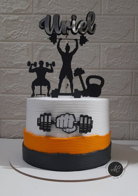 Bodybuilding Cake, Gym Cake Topper, Bolo Academia, Bolo Crossfit, Crossfit Cake, Fitness Cake, Gym Cake, Cake Printing, Bolo Fake